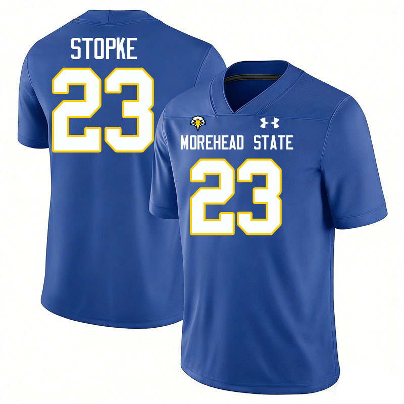 Morehead State Eagles #23 Isaac Stopke College Football Jerseys,Uniforms-Blue